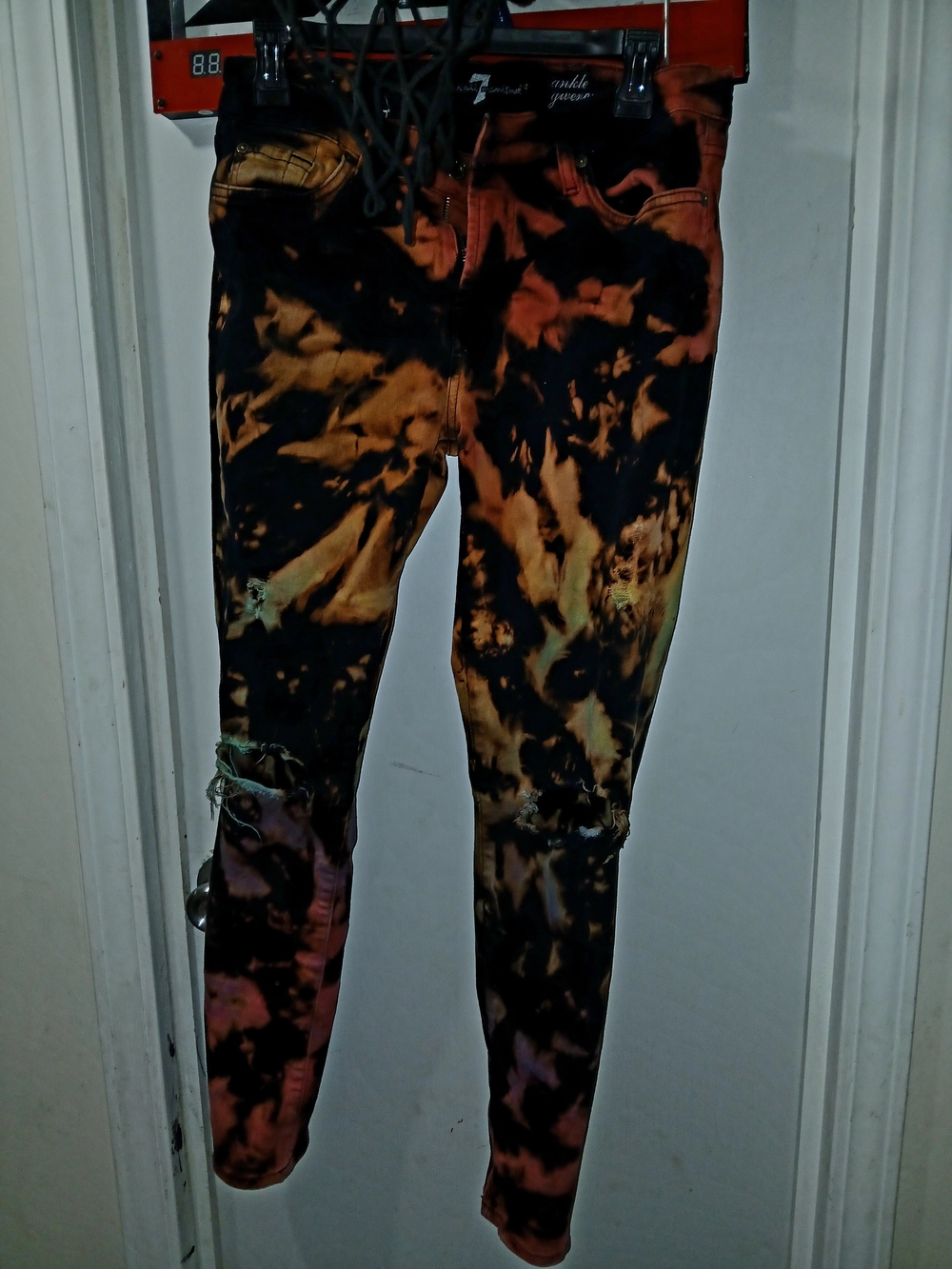 7 For All Mankind Tie-Dye Distressed Skinny Jeans Size 28